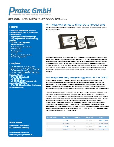 Avionic News VPT VXR Series March 2015