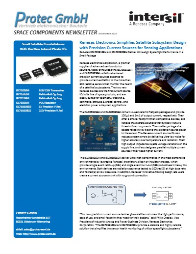 New RadHard Precission Current Source from Renesas / Intersil