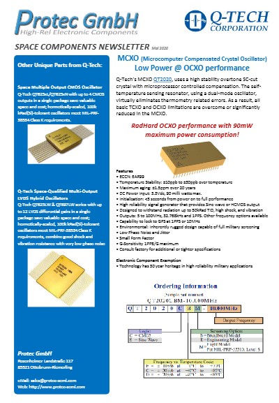 Q-Tech Low Power MCXO with OCXO performance