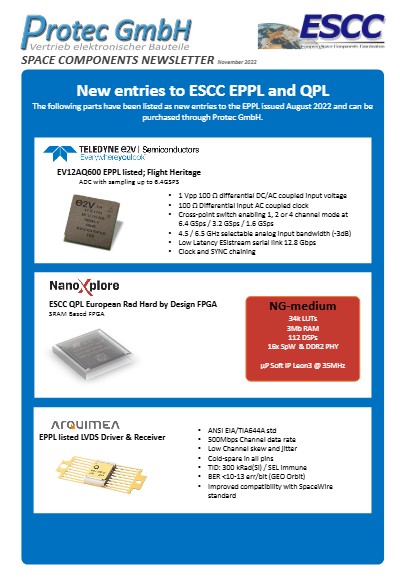 New ESCC QPL and EPPL Parts