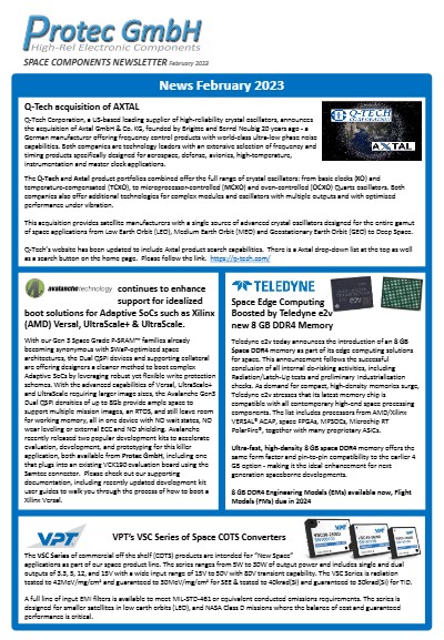AXTAL aquisition DDR4 and Boot Memory Space DCDC Cots