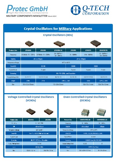 QTech Crystal Oscillators for Military Applications