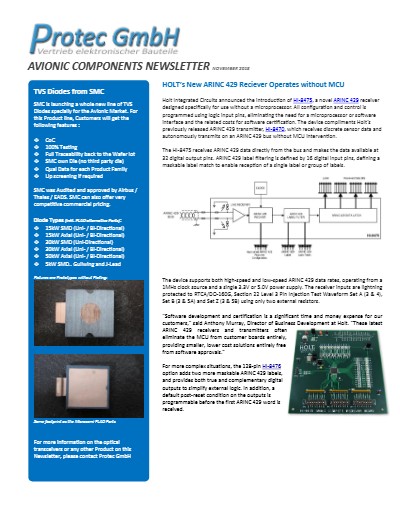HOLT?s New ARINC 429 Reciever Operates without MCU November 2013